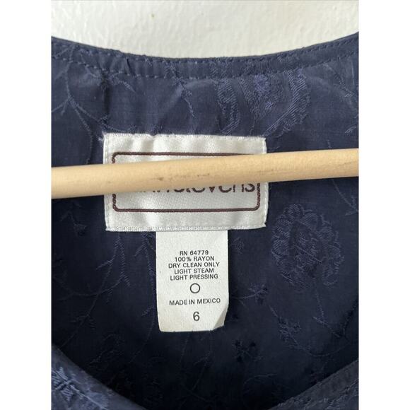 Vtg Karin Stevens set blue top maxi dress rayon sz 6 modest career 90s y2k - Picture 4 of 9